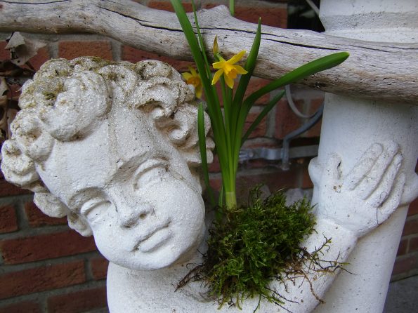 Frühlingsdeko mit Zwiebelblumen, Narzissen im Frühling, Blumenzwiebeln und Floristik