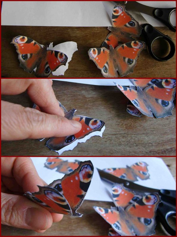 Schmetterlinge aus Papier basteln, Pfauenauge